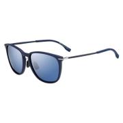 Matte Blue/Grey Blue Sunglasses Hugo Boss , Multicolor , Heren
