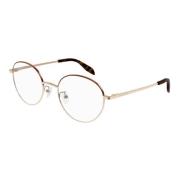 Gold/Havana Eyewear Frames Alexander McQueen , Multicolor , Dames