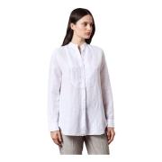 Jill Jacquard Linnen/Katoenen Shirt Massimo Alba , White , Dames