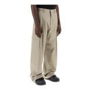 Wide Trousers Off White , Beige , Heren