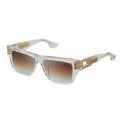 Crystal Yellow Gold Sunglasses Brown Shaded Dita , Gray , Unisex