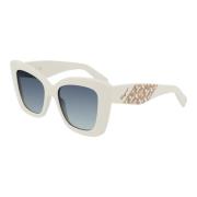 Ivory/Blue Shaded Sunglasses Sf1023S Salvatore Ferragamo , White , Dam...