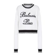 Signatuurgebreide trui Balmain , White , Dames