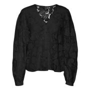 Zwarte Kant Blouse | Freewear Zwart Vero Moda , Black , Dames