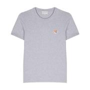 Grijze T-shirts en Polos met Fox Motif Maison Kitsuné , Gray , Dames