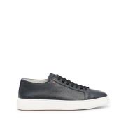 Italiaanse leren sneakers Santoni , Blue , Heren