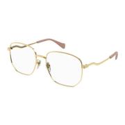 Gold Eyewear Frames Gucci , Yellow , Unisex