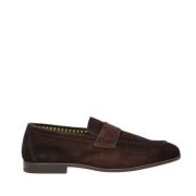 Bruine Suède Loafer met leren zool Doucal's , Brown , Heren