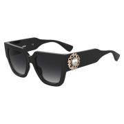 Black/Dark Grey Shaded Sunglasses Moschino , Black , Dames