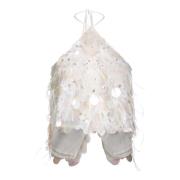 Haltertop met maxi pailletten en veren Pinko , White , Dames