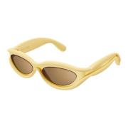 Dark Havana Sunglasses Bottega Veneta , Yellow , Unisex