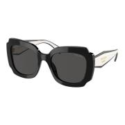 Zwart/Donkergrijze Zonnebril Prada , Black , Dames