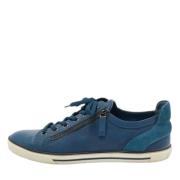 Pre-owned Leather sneakers Louis Vuitton Vintage , Blue , Dames