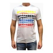 Grafisch Print T-Shirt Dsquared2 , White , Heren