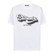 Jaren 70 T-shirt Balmain , White , Heren