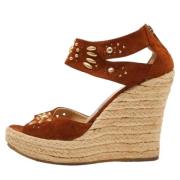 Pre-owned Suede espadrilles Jimmy Choo Pre-owned , Brown , Dames