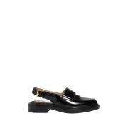Zwarte Cut-Out Slingback Penny Loafers Thom Browne , Black , Dames