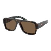 Havana/Dark Brown Sunglasses Prada , Multicolor , Heren