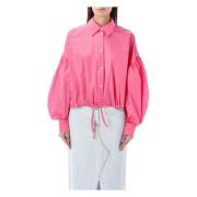 Taffeta Ballonmouw Shirt Msgm , Pink , Dames