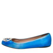 Pre-owned Satin flats Gucci Vintage , Blue , Dames