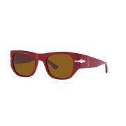 Burgundy/Brown Sunglasses Persol , Red , Heren