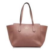 Pre-owned Leather totes Gucci Vintage , Pink , Dames