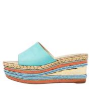 Pre-owned Leather espadrilles Christian Louboutin Pre-owned , Blue , D...