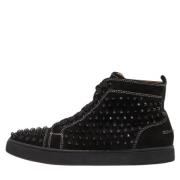 Pre-owned Suede sneakers Christian Louboutin Pre-owned , Black , Dames