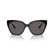 Oversized Zwarte Zonnebril met Verstelbare Metalen Armen Vogue , Black...