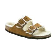 Arizona Shearling sandalen Birkenstock , Brown , Dames