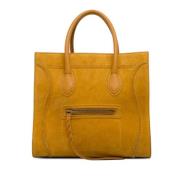 Pre-owned Suede handbags Celine Vintage , Yellow , Dames