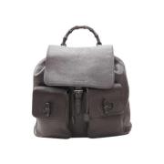 Pre-owned Leather backpacks Gucci Vintage , Brown , Dames