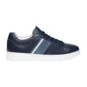 Blauwe Velours Leren Sneakers Nerogiardini , Blue , Heren