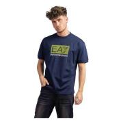 Fluo Logo T-Shirt Heren Donkerblauw Emporio Armani , Blue , Heren