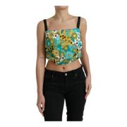 Bloemen Zijden Tank Top Dolce & Gabbana , Multicolor , Dames