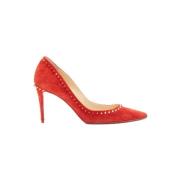 Pre-owned Suede heels Christian Louboutin Pre-owned , Red , Dames