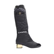 Pre-owned Fabric boots Chanel Vintage , Black , Dames