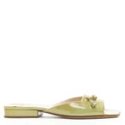 Pre-owned Leather sandals Louis Vuitton Vintage , Green , Dames