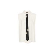 Mouwloze Blouse Elisabetta Franchi , White , Dames