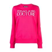 Roze Katoen Fleece Sweater Versace Jeans Couture , Pink , Dames