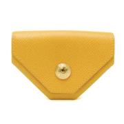 Pre-owned Leather wallets Hermès Vintage , Yellow , Dames