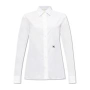 Katoenen shirt met logo Palm Angels , White , Dames