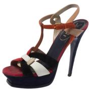 Pre-owned Suede sandals Yves Saint Laurent Vintage , Multicolor , Dame...