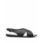 Zwarte Platte Sandaal Ancient Greek Sandals , Black , Dames