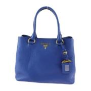 Pre-owned Leather totes Prada Vintage , Blue , Dames