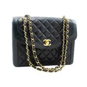 Pre-owned Leather shoulder-bags Chanel Vintage , Blue , Dames