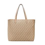 Beige Eco-Leren Collins Tote Tas Ralph Lauren , Beige , Dames