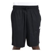 Sportieve Zwarte Logo Patch Shorts Adidas , Black , Heren