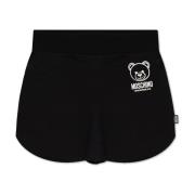 Katoenen shorts met logo Moschino , Black , Dames