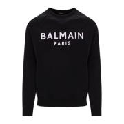 Bedrukt logo sweatshirt Balmain , Black , Heren